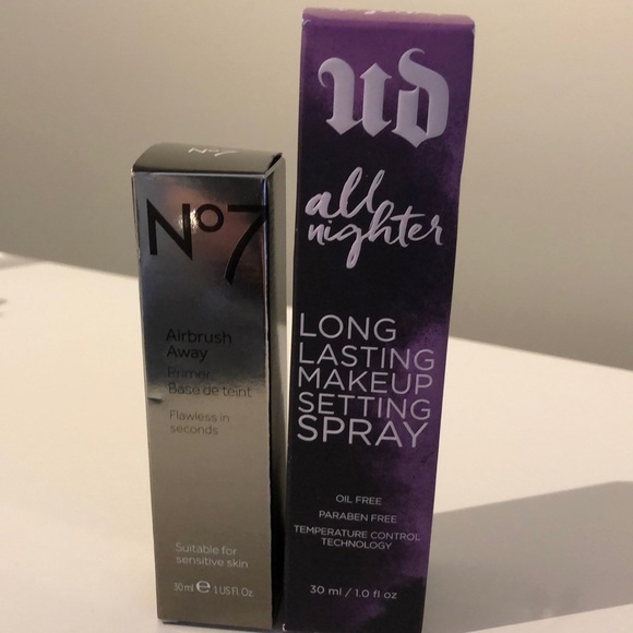 Urban Decay Other - Urban Decay all nighter, No 7 Airbrush Away primer